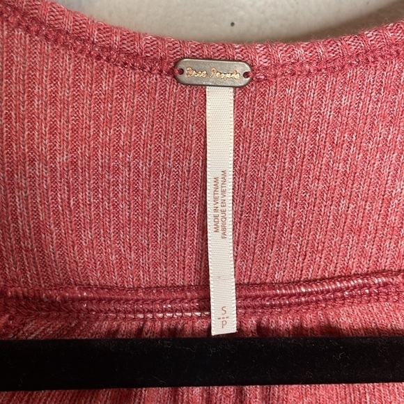 Free People | Leo Oversized Waffle Knit Henley Top Size Small - Picture 4 of 8